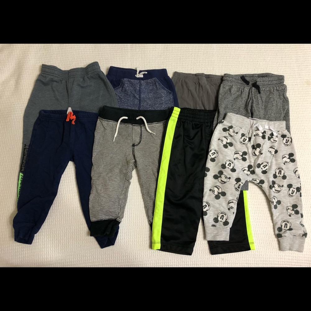 LOT of comfy play pants - toddler boy - size 18 month - EUC - gently used